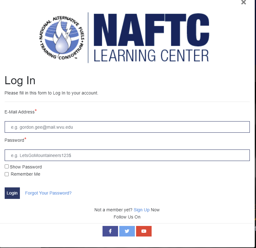 Login form