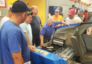 Autogas students viewing the Hybrid Electric Vehicle Training Educator