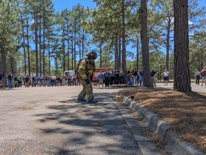 Firefighter Approaching Burning LiPo Batteries